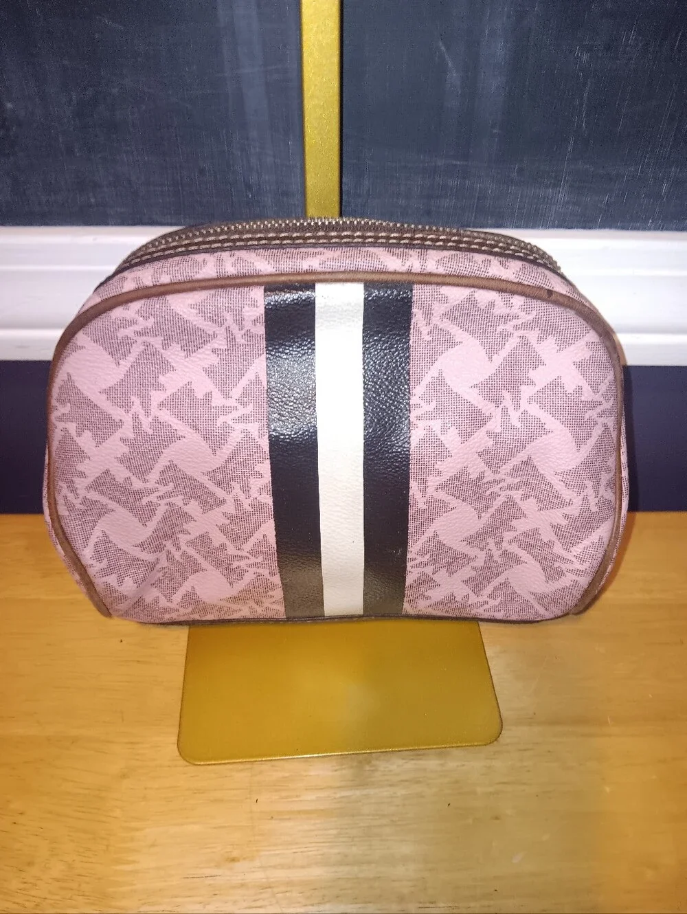 Juocy Couture Vintage Y2k Canvas Scottie Zip Makeup Bag